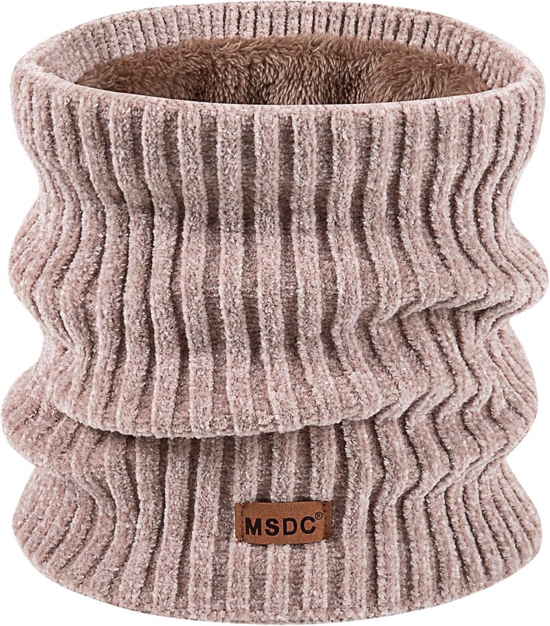 MSDC Winter Scarf for Women Neck Gaiter Warmer Chenille Fleece Face Mask Covering for Cold Weather Gifts - Image 1